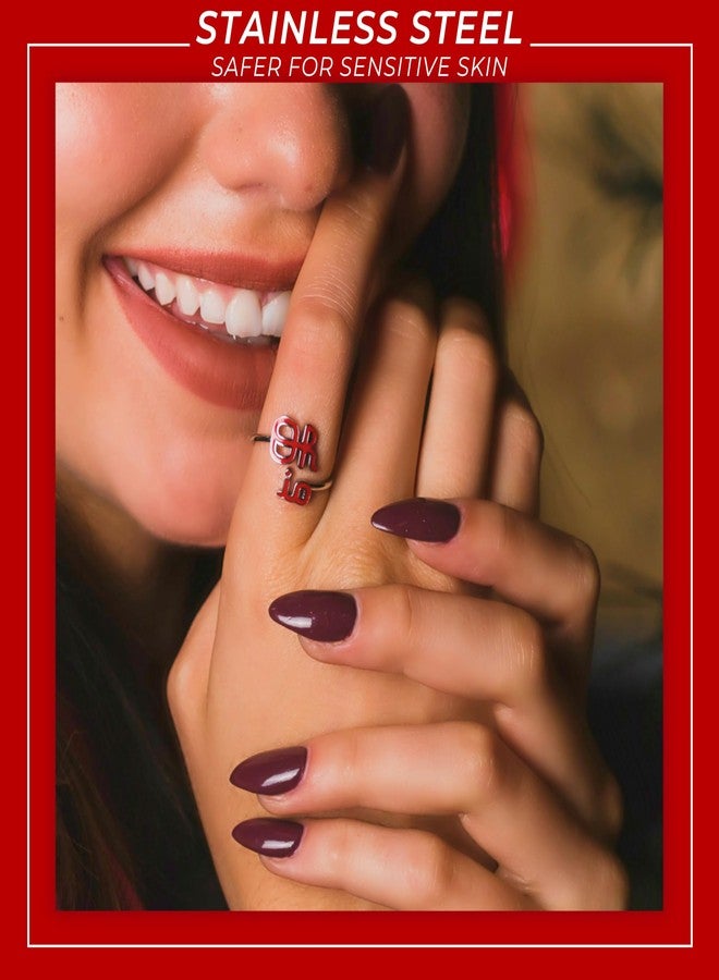 Stone Armory Ohio State Buckeye Jewelry for Women - Script Oh-io Ring - Hypoallergenic and Adjustable Sizes 5-12 - Ohio State Rings for Women - Image 5