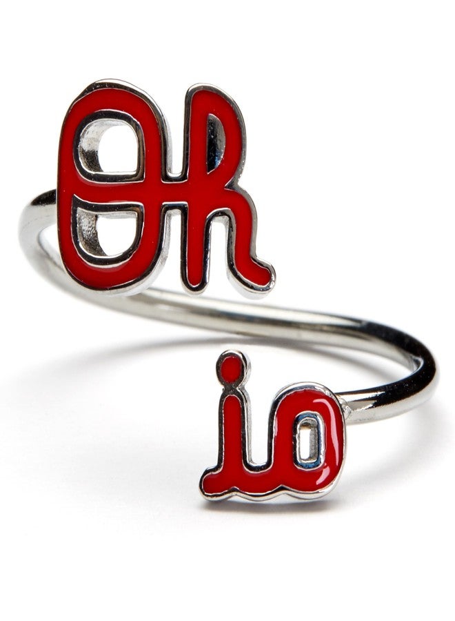 Stone Armory Ohio State Buckeye Jewelry for Women - Script Oh-io Ring - Hypoallergenic and Adjustable Sizes 5-12 - Ohio State Rings for Women - Image 1