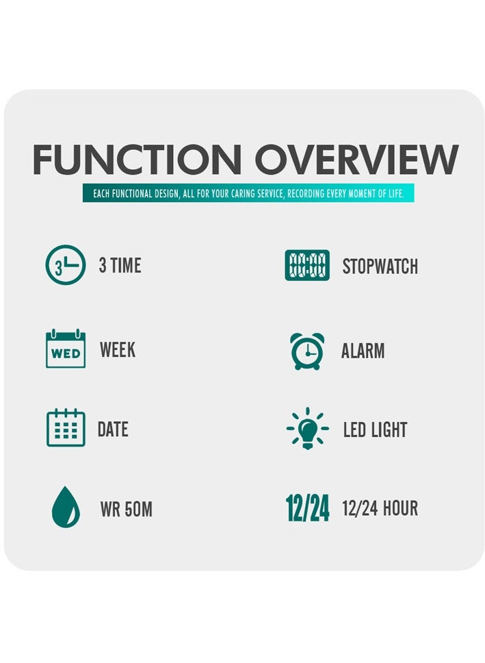 SKMEI Men's Analog Digital Multifunctional Waterproof Sport Wrist Watch - 56 mm - Army Green - Image 5