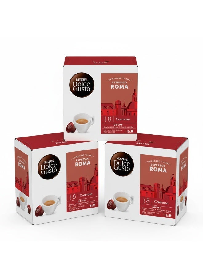 Dolce Gusto Espresso Roma 16 Capsules 297.6grams Pack of 3