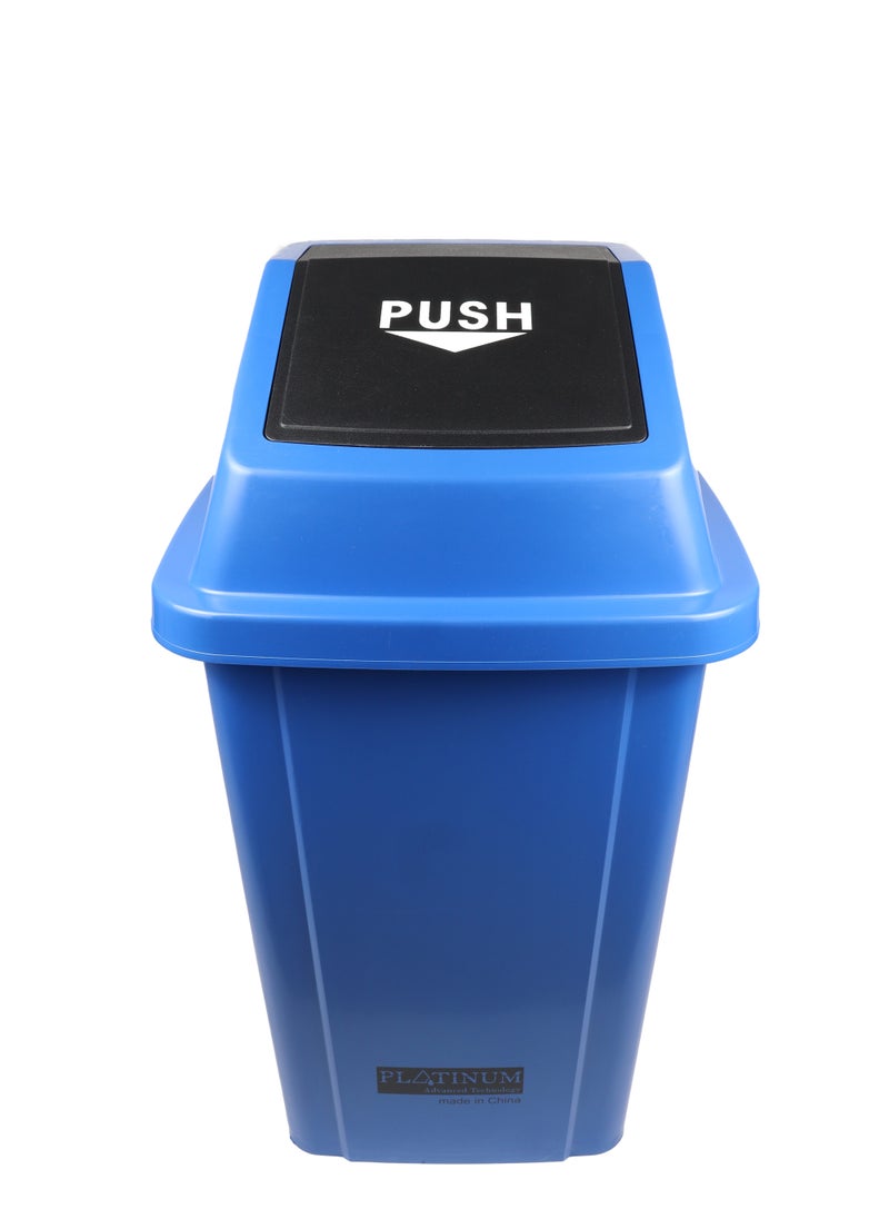 Generic - Swing-Lid Trash Bin | Glossy Plastic Finish | Versatile For Home & Communal Spaces | Blue | 100 Liters - Image 1