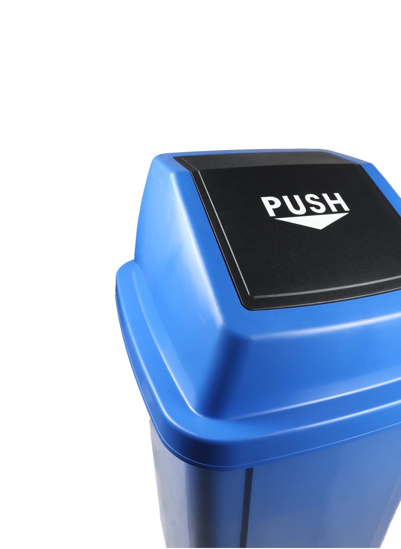Generic - Swing-Lid Trash Bin | Glossy Plastic Finish | Versatile For Home & Communal Spaces | Blue | 100 Liters - Image 1