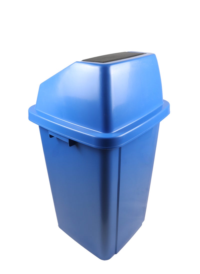 Generic - Swing-Lid Trash Bin | Glossy Plastic Finish | Versatile For Home & Communal Spaces | Blue | 100 Liters - Image 1