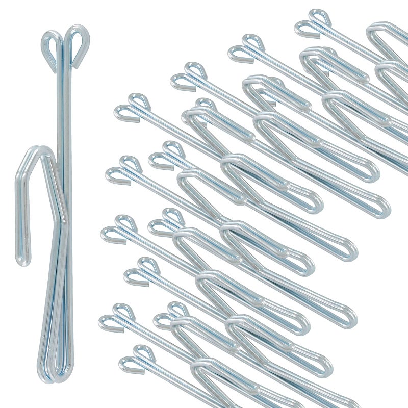 Cionyce Cionyce 64 Pcs Metal Drapery Hooks Silver Curtain Pins 3 Slip on Drapery Hooks Pleat Hooks for DrapesWindow Curtain Door Curtain