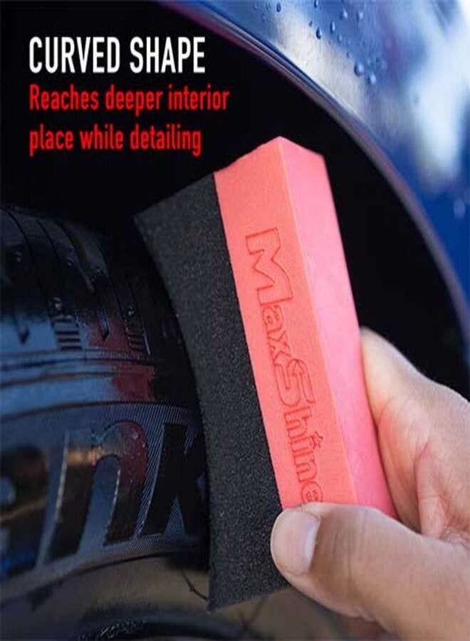 MaxShine Maxshine Tire Dressing Applicator – Curved Size:- 3.9×1.6 inch (10×4cm)-4 Pieces - Image 2