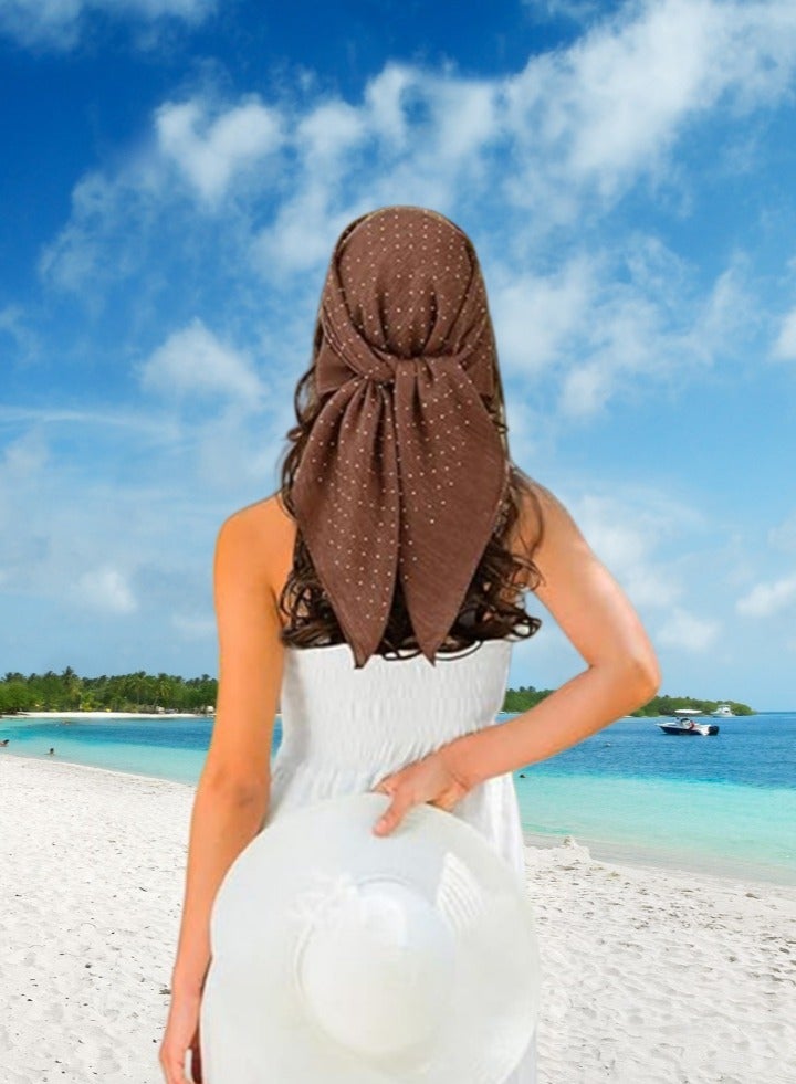 Satin Large Square Head Scarf for Women Hijab Head Scarf Lightweight Shimmer Scarves Crepe Wedding Shawl and Wrap - Image 4