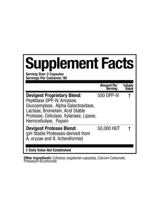 Arthur Andrew Medical - Devigest ADS, Advanced Digestive Support, Relief for Lactose Intolerance and Casein Sensitivities, Vegan, Non-GMO, 180 Capsules - Image 2
