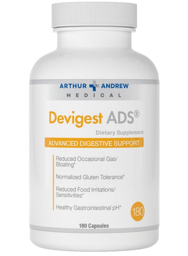 Arthur Andrew Medical - Devigest ADS, Advanced Digestive Support, Relief for Lactose Intolerance and Casein Sensitivities, Vegan, Non-GMO, 180 Capsules - Image 1