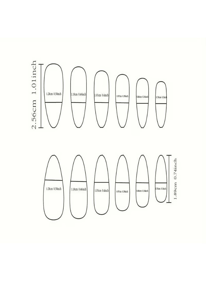 Goolsky 24 قطعة من أوراق الأظافر الزائفة بلون الفاصولياء الأحمر + لاصق هلامي + مكشطة - Image 4