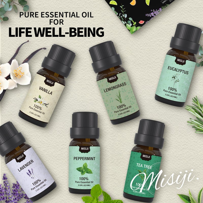 MISIJI Essential Oils Set Top 6 Aromatherapy-Essential Oils for Diffuser for Home,Air Freshening Diffuser Oils Scents for Aromatherapy,Laundry,Candle&Soap Making,Humidifiers 6 X 10ML - Image 2