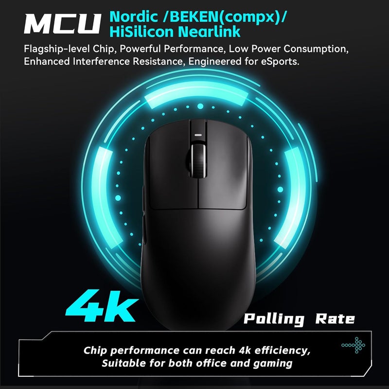ATK VXE Dragonfly R1 Series Wireless Gaming Mouse – Ultra Light (48-55 g), PixArt PAW3395/3395 SE Sensor, Adjustable up to 26,000 DPI (R1 Pro Max, Sunset Orange) - Image 2
