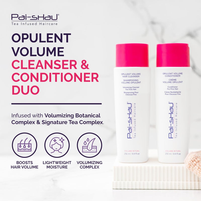 Pai-Shau Opulent Volume Cleanser and Conditioner Duo Set - Volumizing Cleanser and Conditioner for Thin Hair - Provides Improved Volume and Hydration - Shampoo for Women - 8.4 Fl Oz each - Image 2