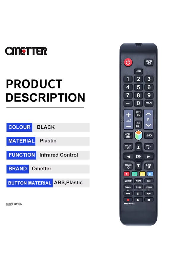 OMETTER NEW Use for SAMSUNG Universal Remote AA59-00581A AA59-00582A AA59-00594A ue43nu7400u TV 3D Smart Player
