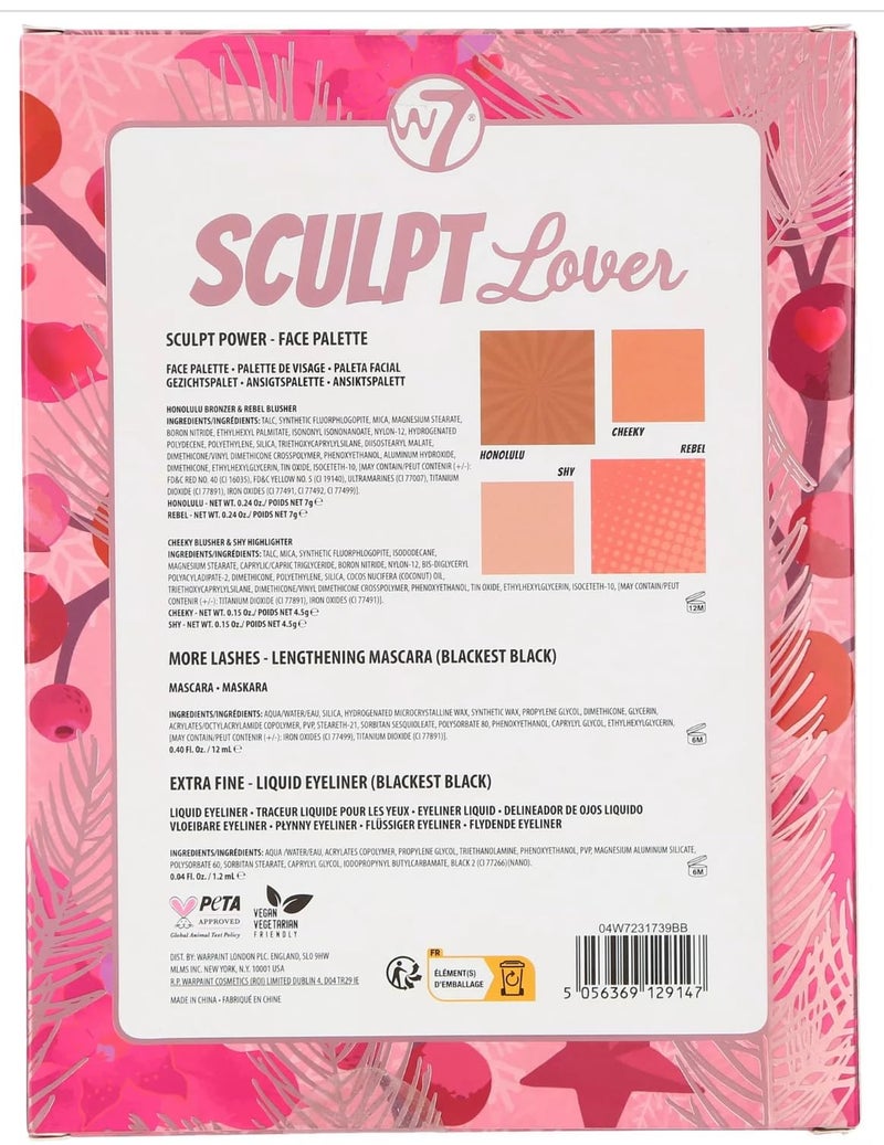 W7 Sculpt Love, Sculpt Power, More Lash Mascara, Extra Fine Liquid Eyeliner Set, Pink - Image 2