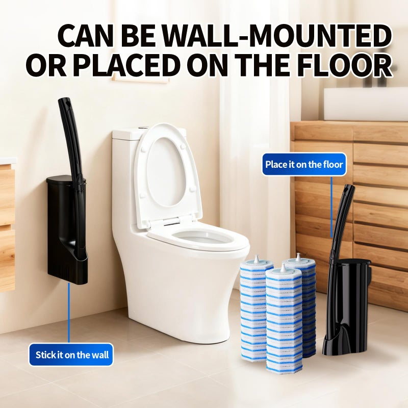 MNWHUC Disposable Toilet Bowl Brush with 36 Toilet Wand Refills Pads Replacement Heads, Toilet Cleaning Stick,Toilet Bowl Cleaner Wands Holder and Set, Toilet Cleaning System Starter Kit - Image 2