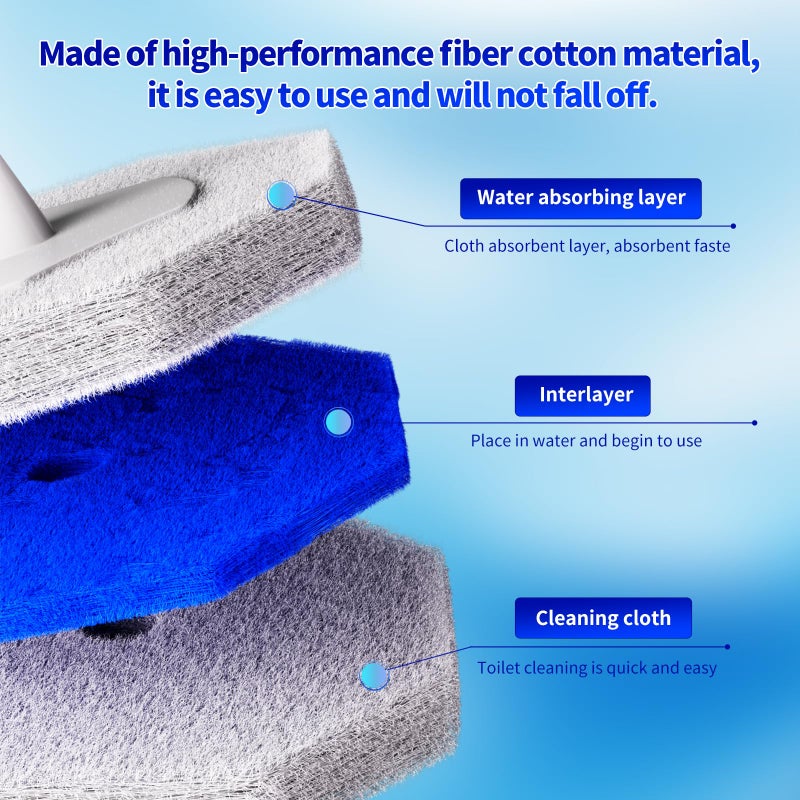 MNWHUC Disposable Toilet Bowl Brush with 36 Toilet Wand Refills Pads Replacement Heads, Toilet Cleaning Stick,Toilet Bowl Cleaner Wands Holder and Set, Toilet Cleaning System Starter Kit - Image 4