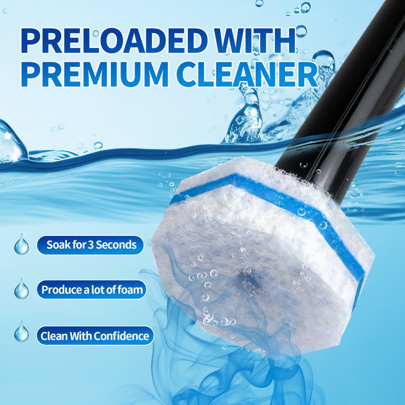 MNWHUC Disposable Toilet Bowl Brush with 36 Toilet Wand Refills Pads Replacement Heads, Toilet Cleaning Stick,Toilet Bowl Cleaner Wands Holder and Set, Toilet Cleaning System Starter Kit - Image 3