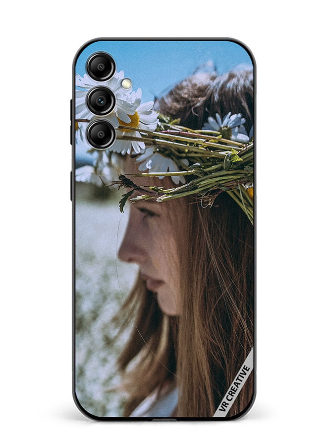 VR CREATIVE Protective Case Cover For Samsung Galaxy A35 Girl With Flower Crown Design Multicolour - Image 1