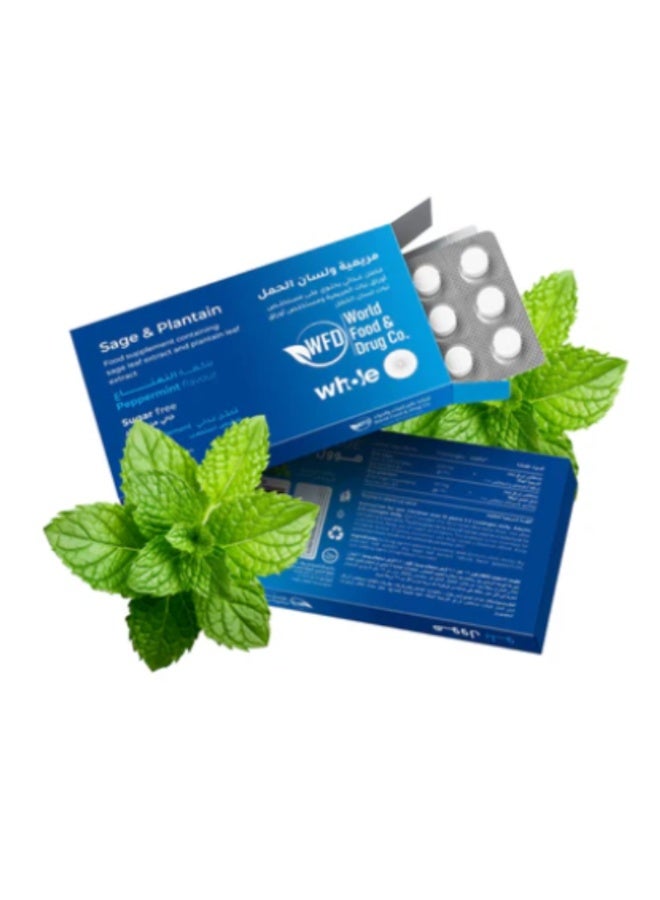 World Food & Drug Co Sage & Plantain Herbal Lozenges with Mint Flavor – Natural Dried Sage (Salvia officinalis) & Plantain Leaves – Supports Throat, Immunity & Oral Health – Sugar-Free – 1 Pack  - Image 1
