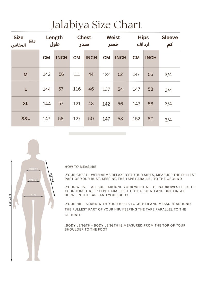 IKKXA Silver Glamour Sheer Sleeve Jalabiya IK1041 Green - Image 5