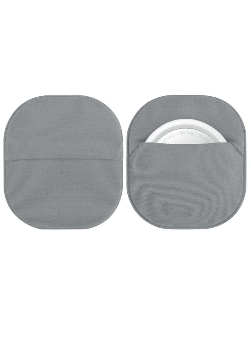 Excefore - Airtag Holder Case Sticker Cover, 2 Pack Stick-On Mount Airtag Case Compatible with Apple Airtags for TV Remote Luggage Bike Car Laptop, Gray - Image 1