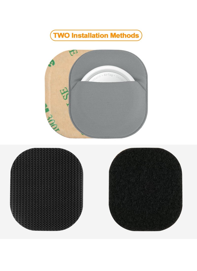 Excefore - Airtag Holder Case Sticker Cover, 2 Pack Stick-On Mount Airtag Case Compatible with Apple Airtags for TV Remote Luggage Bike Car Laptop, Gray - Image 1