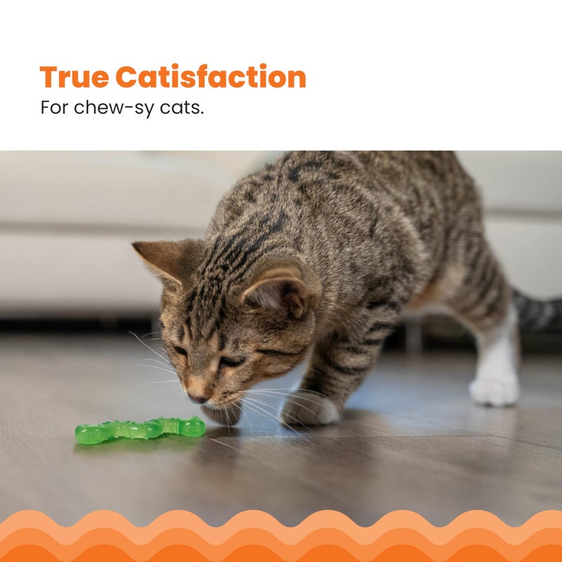 Catstages Petstages Orkakat Wiggle Worm Dental Catnip Cat Chew Toy - Image 2