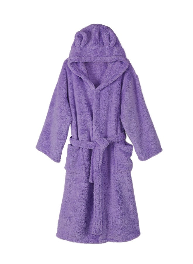 ايست من نون رداء حمام طويل بغطاء رأس - 240 جرامًا للمتر المربع مصنوع من البوليستر الناعم بنسبة 100% للنساء - غطاء رأس لطيف وجيب - لون لافندر، مقاس كبير جدًا - Image 3