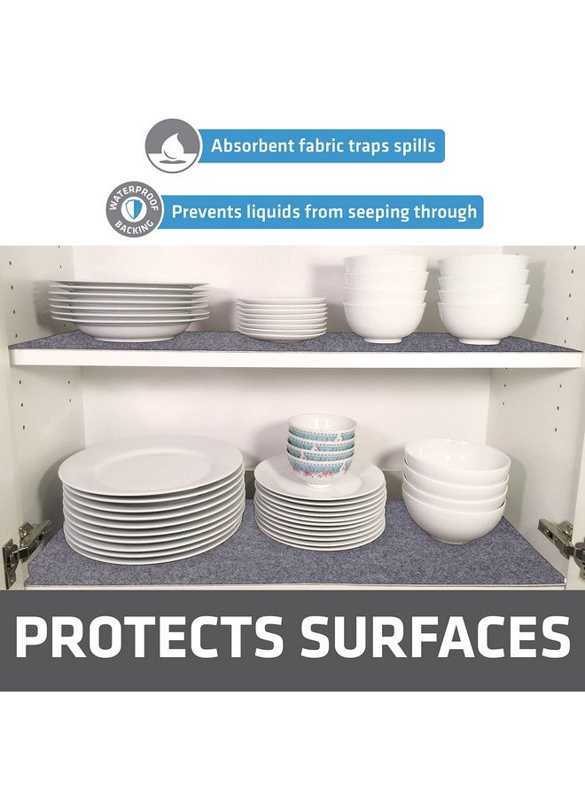 Drymate Premium Luxury Shelf & Drawer Liner, Thick Cushioned Fabric, Non-Adhesive, Absorbent, Waterproof, Slip-Resistant, Liners for Kitchen Cabinets, Cupboards (USA Made)(12”x59”)(2-Pack)(Light Grey) - Image 3