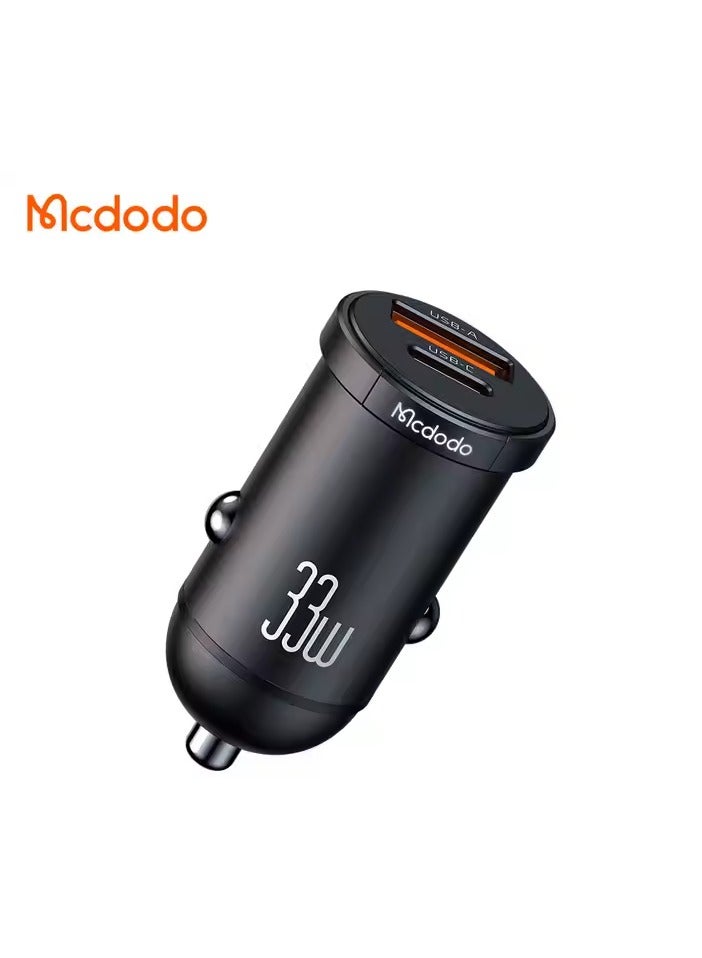 مكدودو شاحن سيارة سريع CC-2320 بقدرة 33 واط، بمنفذين USB-C وUSB-A – اللون الأسود - Image 1