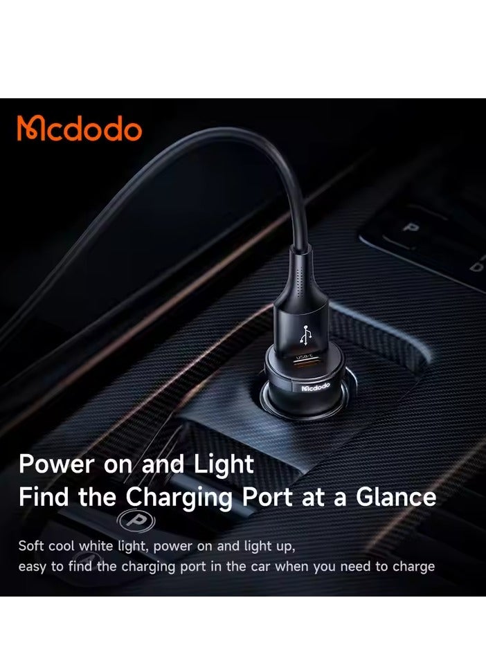 مكدودو شاحن سيارة سريع CC-2320 بقدرة 33 واط، بمنفذين USB-C وUSB-A – اللون الأسود - Image 5