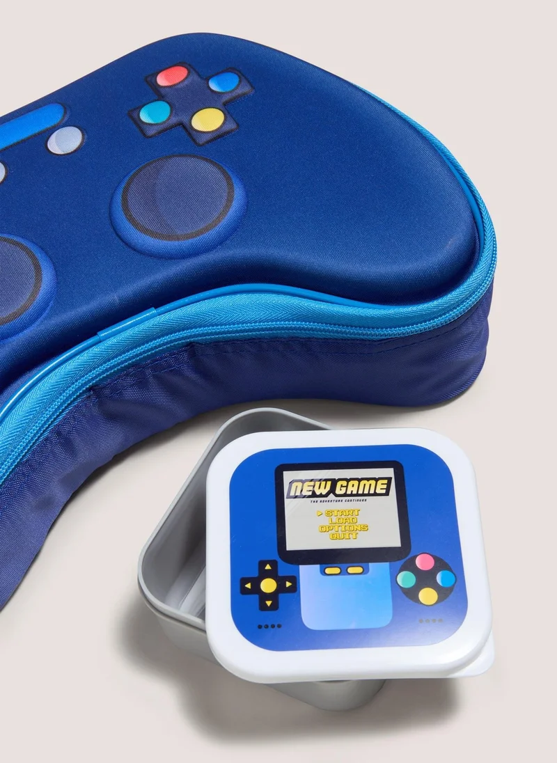 Matalan Blue Gaming Lunch Bag & Snack Box
