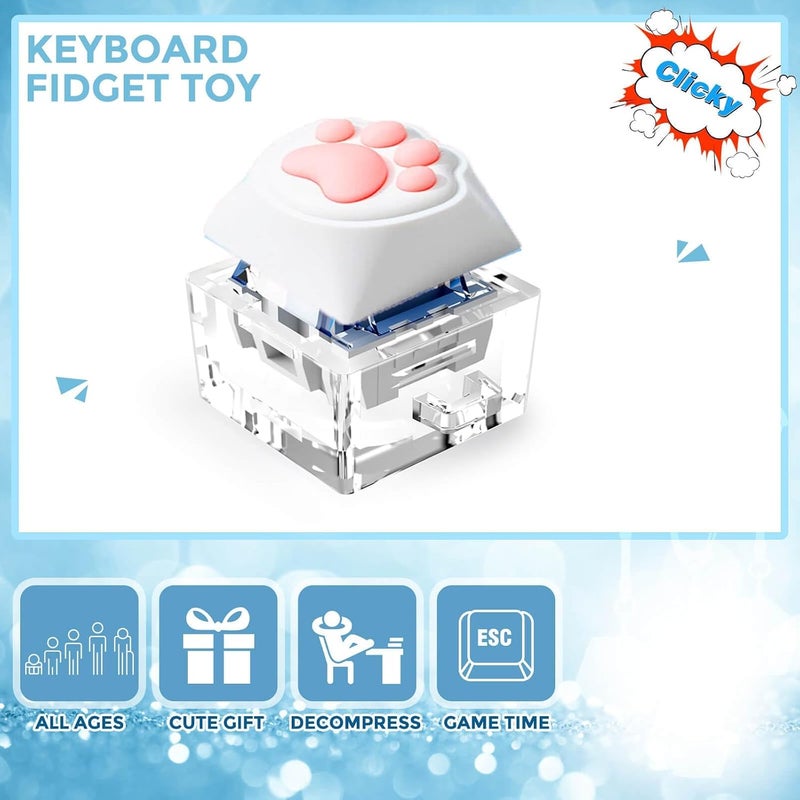 Excefore Keyboard Fidget Toys, Cute Cat Paw Keyboard Fidget Keychain, Decompression Toys with LED Lights, Desk Stress Relief Toys, Stress Reducing Toys, For Adult Gifts to Relief Pass Time - Image 5