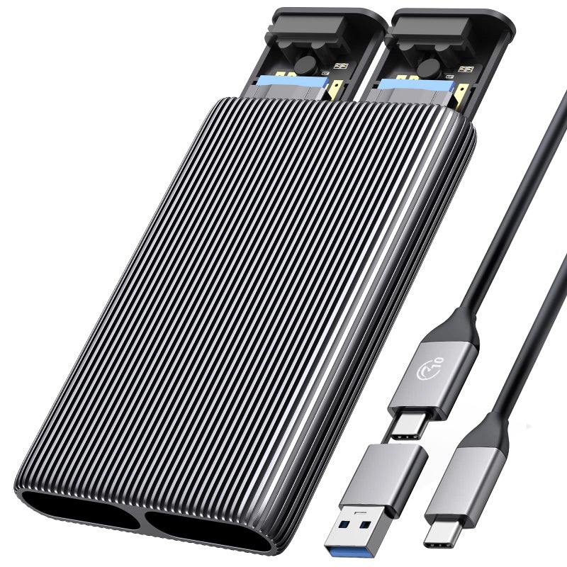 ORICO Dual M.2 NVMe SSD Aluminum USB3.2 Gen2 10Gbps, M.2 Type-C Docking Station for PCIe M-Key, B&M Key 2230/2242/2260/2280 SSD, Tool-Free, Up to 4TB - Image 1