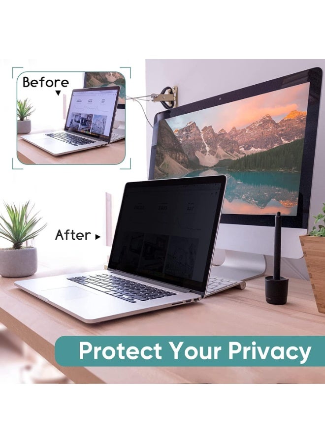 [1 Pack] 15.6 Inch Laptop Privacy Screen for HP/ Dell/ Acer/ Samsung/Asus/ Lenovo/Toshiba/Huawei/Honor/Xiaomi/Redmi, Removable 16:9 Aspect Privacy Filter Screen Protector for 15.6 Inch Laptop, Anti Glare Blue Light Laptop - Image 4