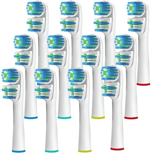 Alayna Replacement Brush Heads Compatible with OralB Braun- Best Double Clean, Pack of 12 Electric Toothbrush Replacement Heads- for Oral B Pro, 1000, 8000, 9000, Sonic, Adults, Kids, Vitality, Dual Plus! - Image 1