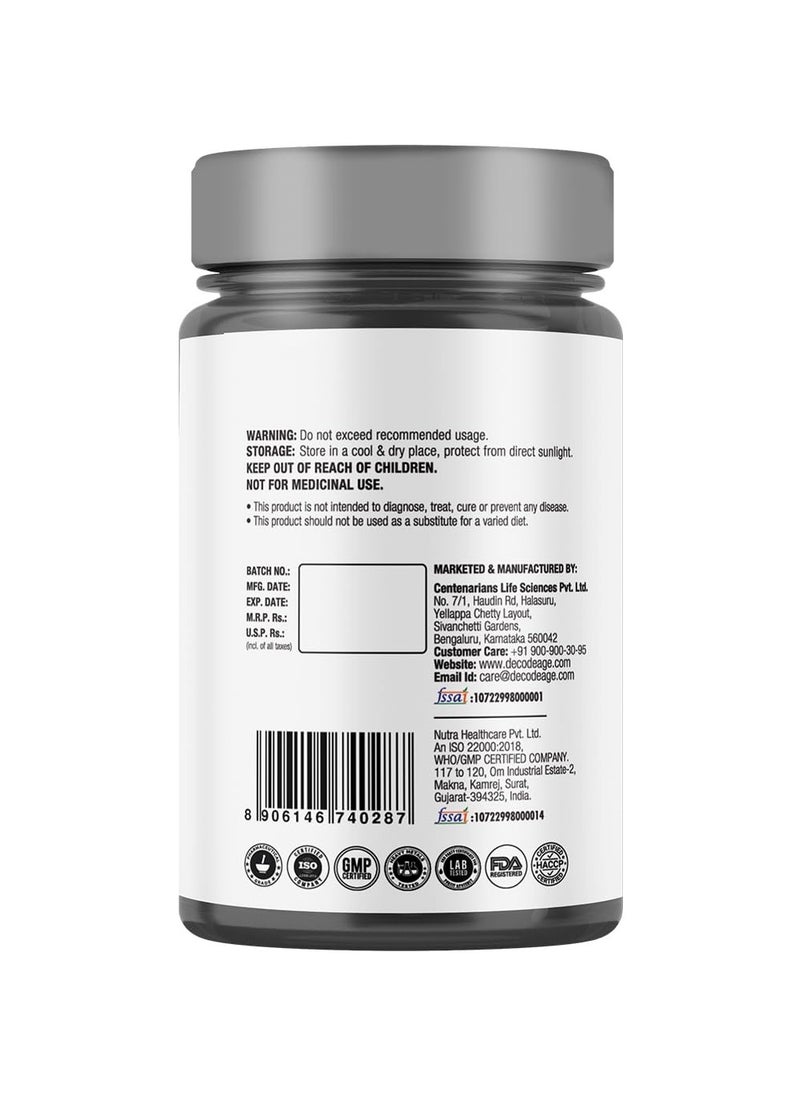 Decode Age - Decode age NMN Pro Uthever 1000 World'S Most Trusted|Ultra-Pure Slow Down Ageing|Cellular Repair|Boost Nad+60 Capsules,1000 Mg Per 2 Capsule Serving - Image 1