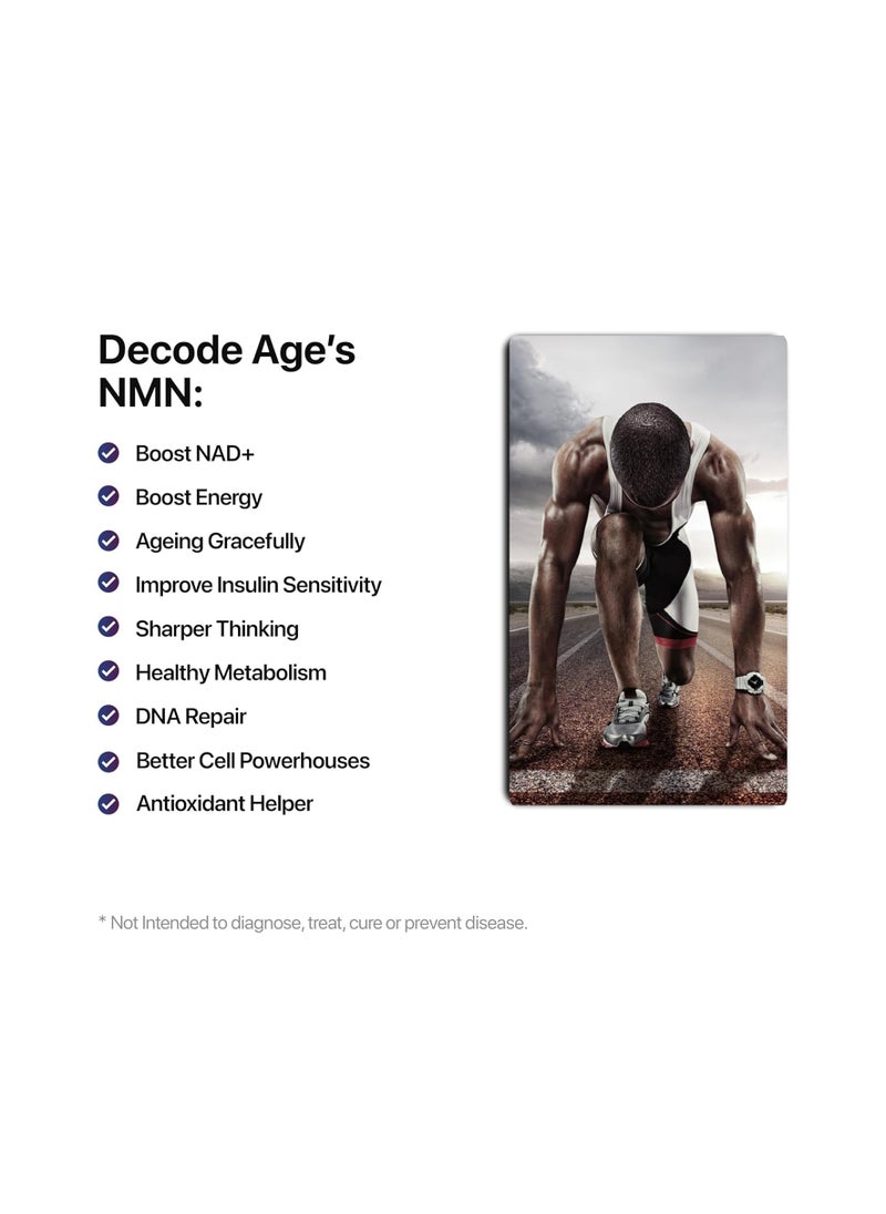 Decode Age - Decode age NMN Pro Uthever 1000 World'S Most Trusted|Ultra-Pure Slow Down Ageing|Cellular Repair|Boost Nad+60 Capsules,1000 Mg Per 2 Capsule Serving - Image 1