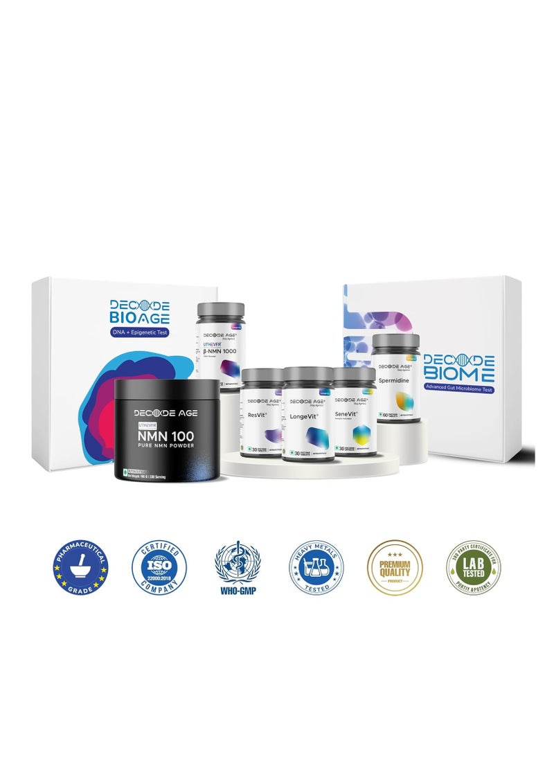 Decode Age - Decode age NMN Pro Uthever 1000 World'S Most Trusted|Ultra-Pure Slow Down Ageing|Cellular Repair|Boost Nad+60 Capsules,1000 Mg Per 2 Capsule Serving - Image 1