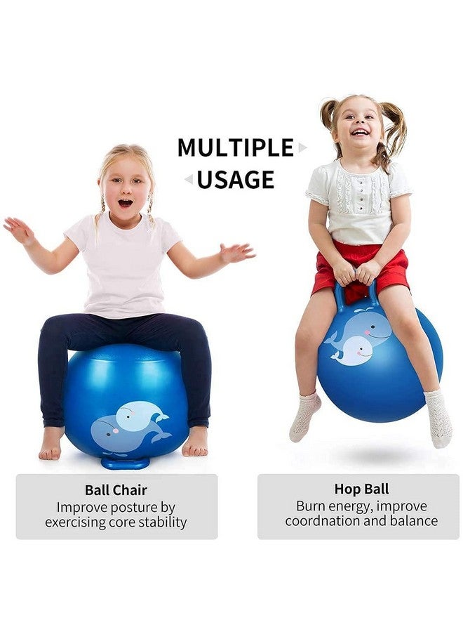 Abhsant Hop Ball for Kids Ages 3-6 Year, Sit and Bounce Rubber Hop Ball for Boys Girls Toys, Jumping Balls for Kids, Bouncing Inflatable Sit and Bounce Hop Ball for Child,Size: 65 cm (Blue) - Image 2