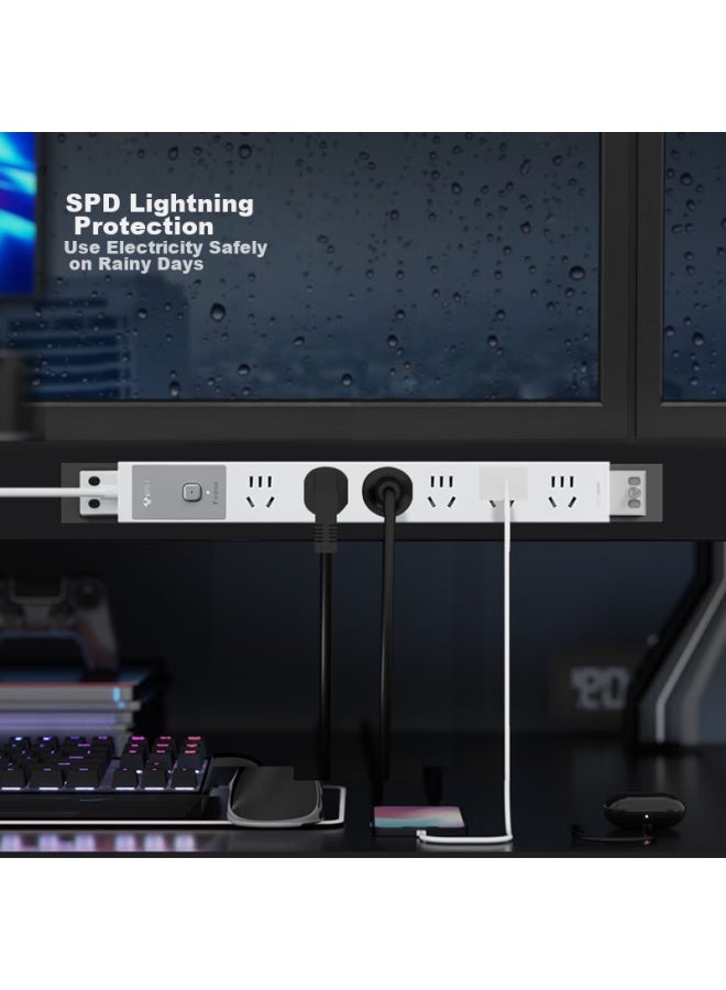 Bull Lightning-proof Pdu, Desktop Overload And Overpower Protection, Under-desk Gaming Cabinet Socket/power Strip/extension Cord, 6 Outlets With Master Switch, 3-meter Specification, Gne-p106et - Image 4