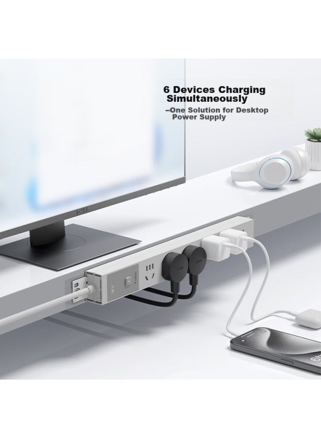 Bull Lightning-proof Pdu, Desktop Overload And Overpower Protection, Under-desk Gaming Cabinet Socket/power Strip/extension Cord, 6 Outlets With Master Switch, 3-meter Specification, Gne-p106et - Image 3