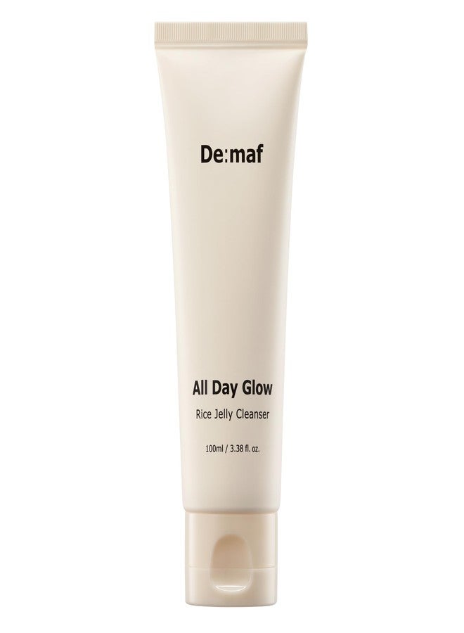 De:maf All Day Glow Rice Jelly Cleanser, 56% Rice Extract, Low pH Cleanser, Soothing and Calming, Keeps Skin Moist After Cleanse, Suitable for Sensitive Skin, Korean Skincare (100ml, 3.38, Fl Oz) - Image 1