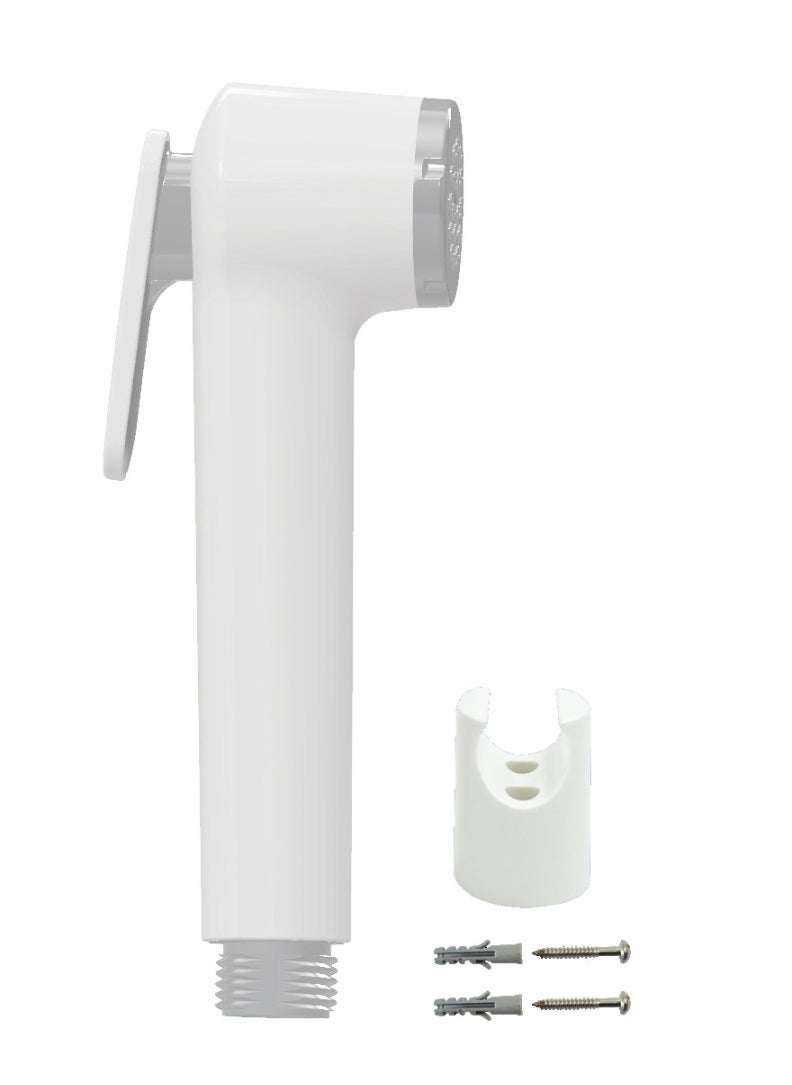Uni flo Uni flo Shattaf Set - White Handheld Shower Bidet Sprayer for Toilet with Wall Holder and Silver Hose - Made in UAE  - Image 4