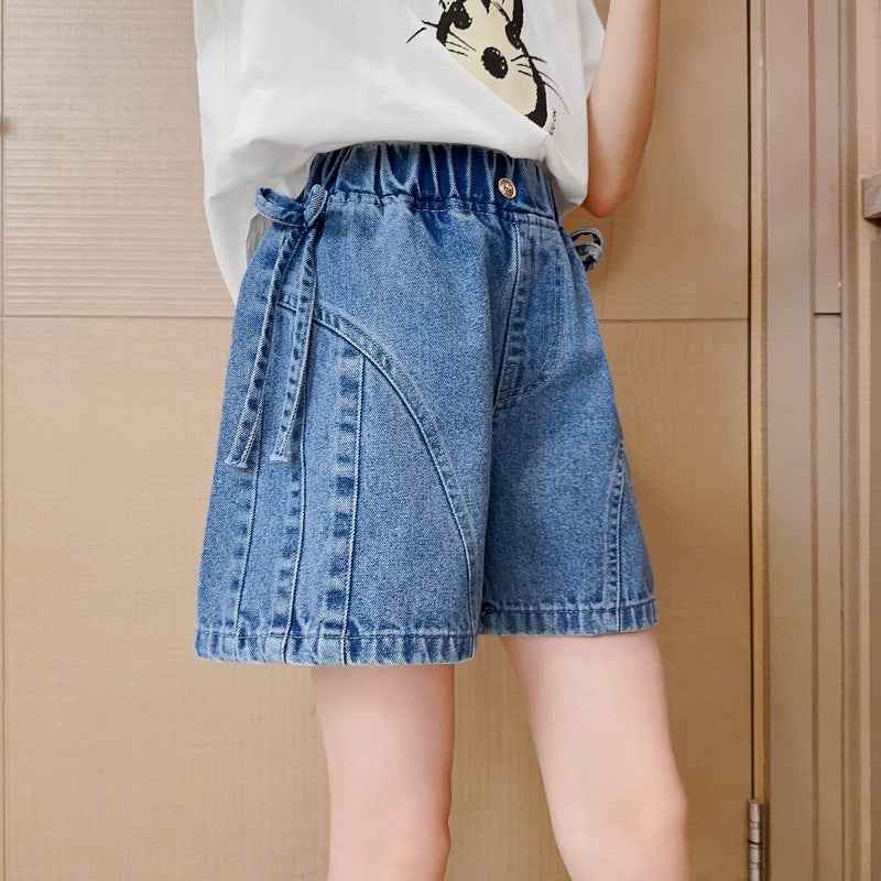 Girl'S Denim Shorts Summer Children'S Loose Denim Pants 2025 Arrival Korean Style Girl'S Summer Wear Thin - Image 1