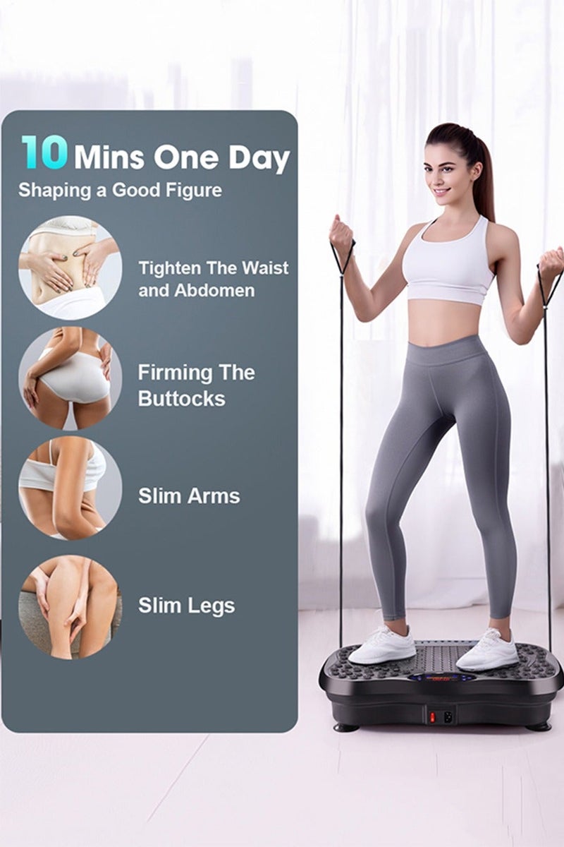 CozyNest White Vibration Plate Fitness Platform Exercise Machine Vibrating Lymphatic Drainage Shaking Full Body Shaker Workout Vibrate Stand Shake Board Sport Gym for Weight Loss Fat Burner for Women Men - Image 5