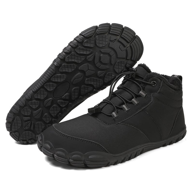 Winter Fleece-Lined Waterproof Five-Finger Snow Boots Warm And Comfortable Couples High-Top Casual Cotton Shoes - Image 1