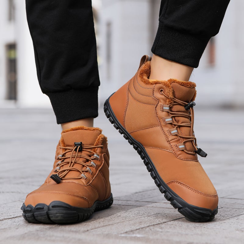 Winter Fleece-Lined Waterproof Five-Finger Snow Boots Warm And Comfortable Couples High-Top Casual Cotton Shoes - Image 4