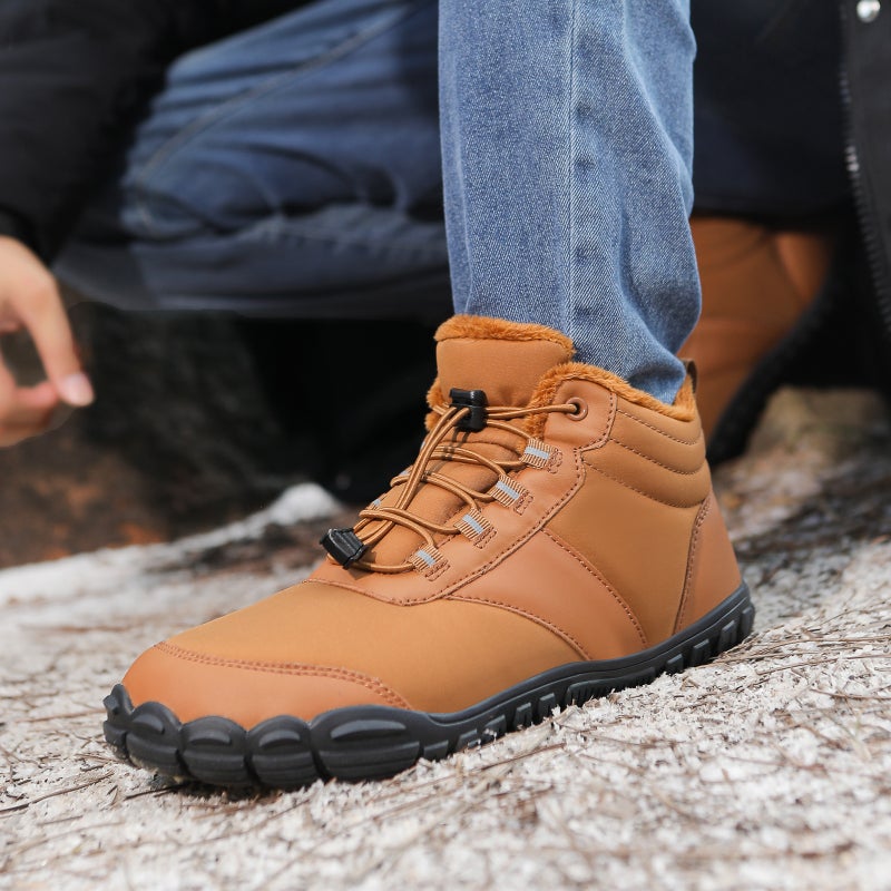Winter Fleece-Lined Waterproof Five-Finger Snow Boots Warm And Comfortable Couples High-Top Casual Cotton Shoes - Image 3