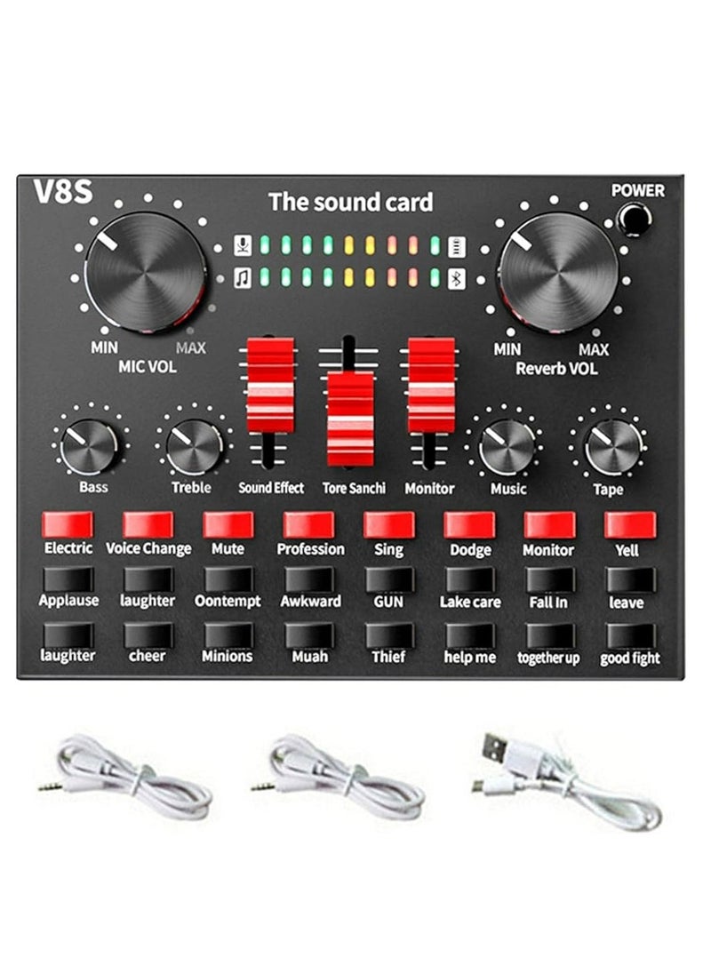 Generic V8S -Live Sound Card, Audio Mixer USB External Sound Card Headset Microphone  - Image 2